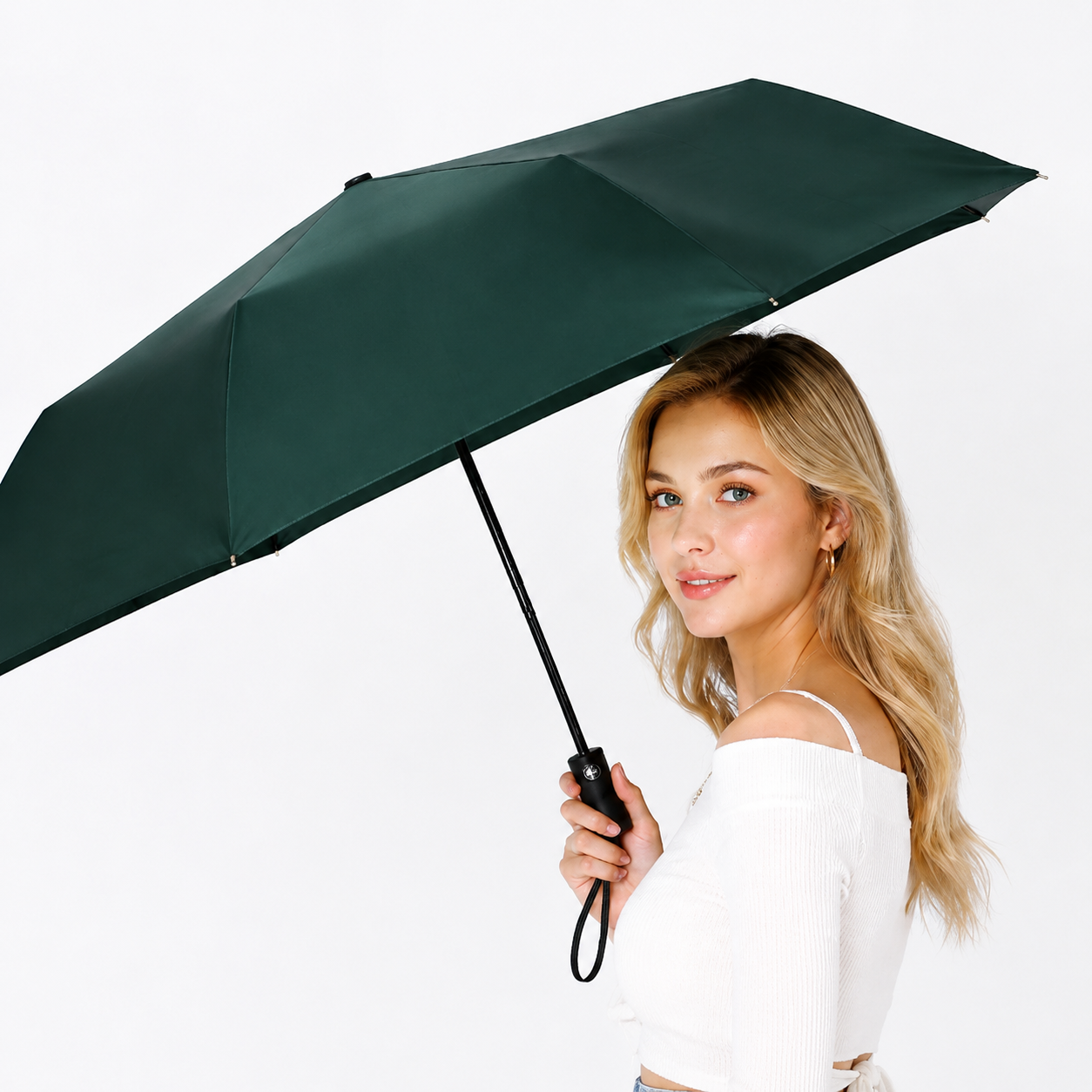 21 inch 8K three fold automatic promotional umbrella side model photo