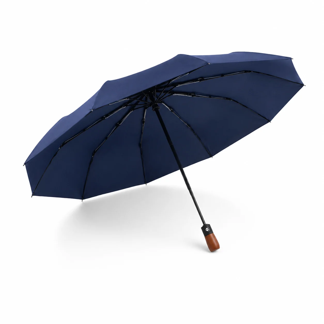 46 inch 10K UV protection automatic folding umbrella open canopy with wood handle