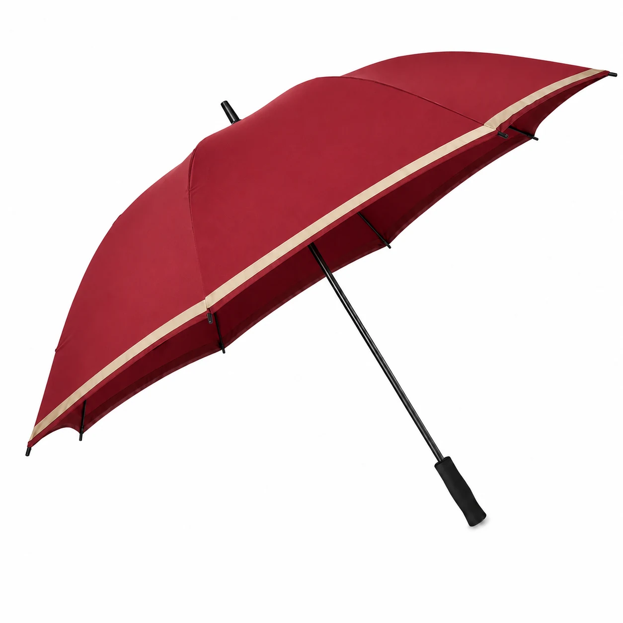 54 inch 8K custom logo manual straight umbrella red canopy angle view