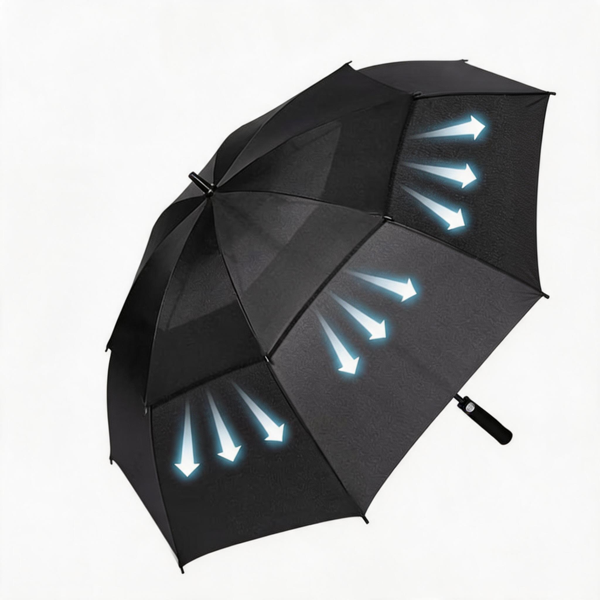 62 inch 8K double canopy windproof golf umbrella full view