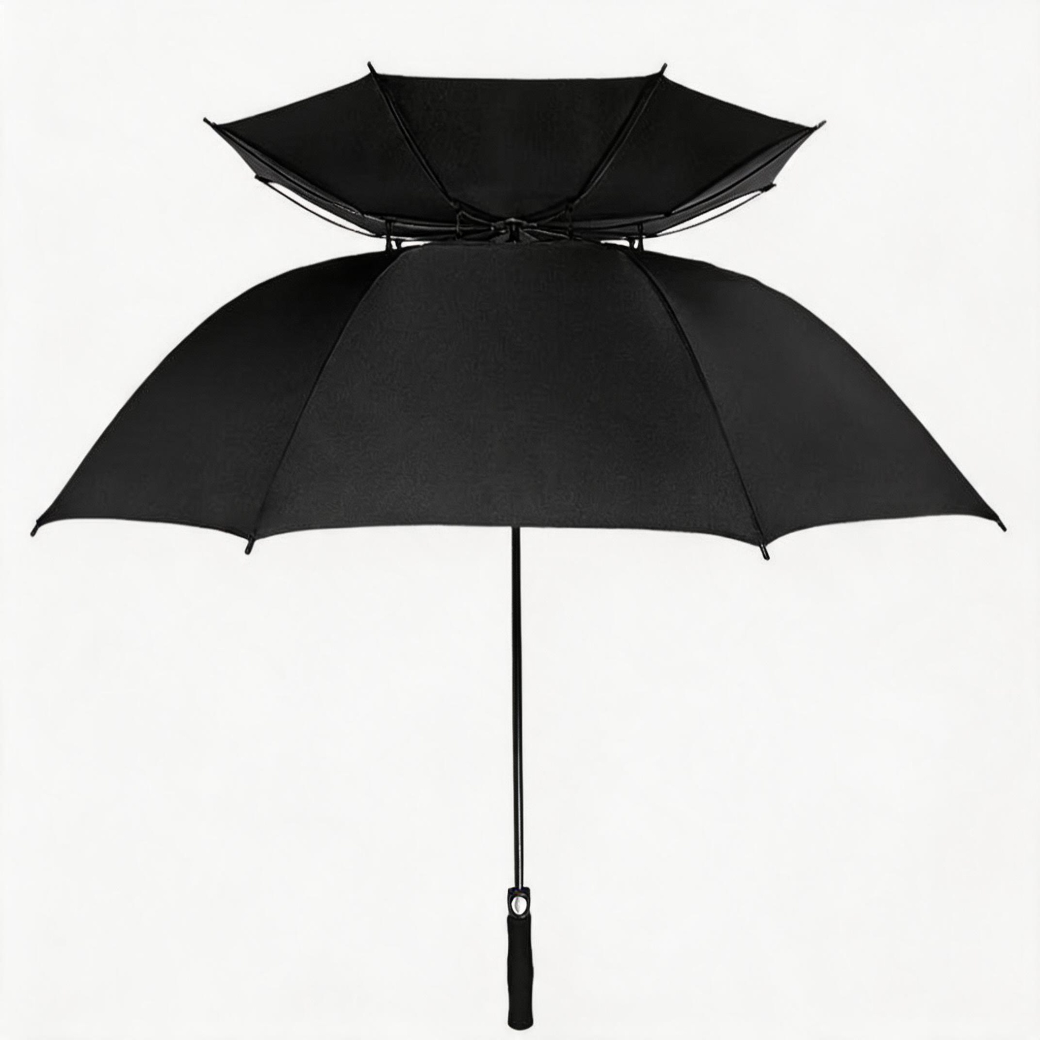 62 inch 8K double canopy windproof golf umbrella open front view