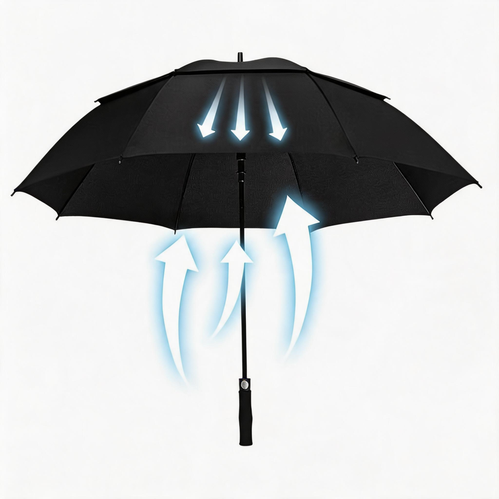 double canopy vent airflow structure for 62 inch windproof golf umbrella