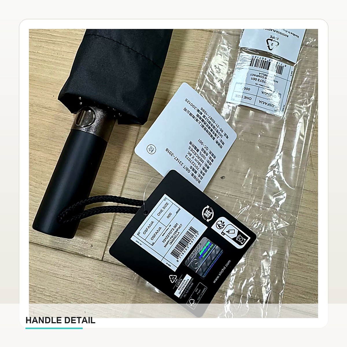 Custom logo two-fold automatic umbrella - Handle detail