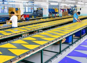 Custom logo umbrella printing workshop for promotional umbrella orders