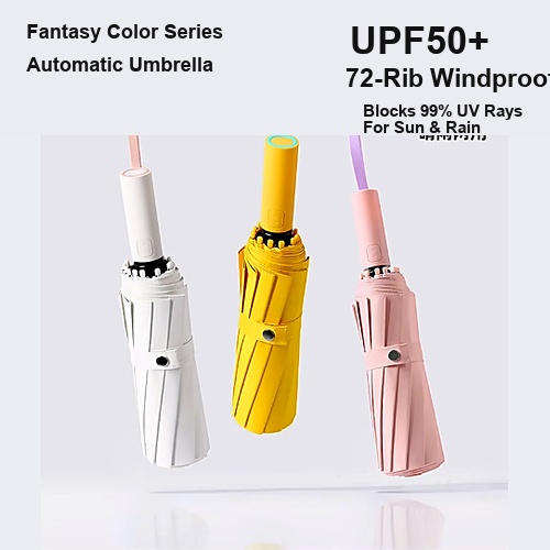 UPF50 automatic folding umbrella color series
