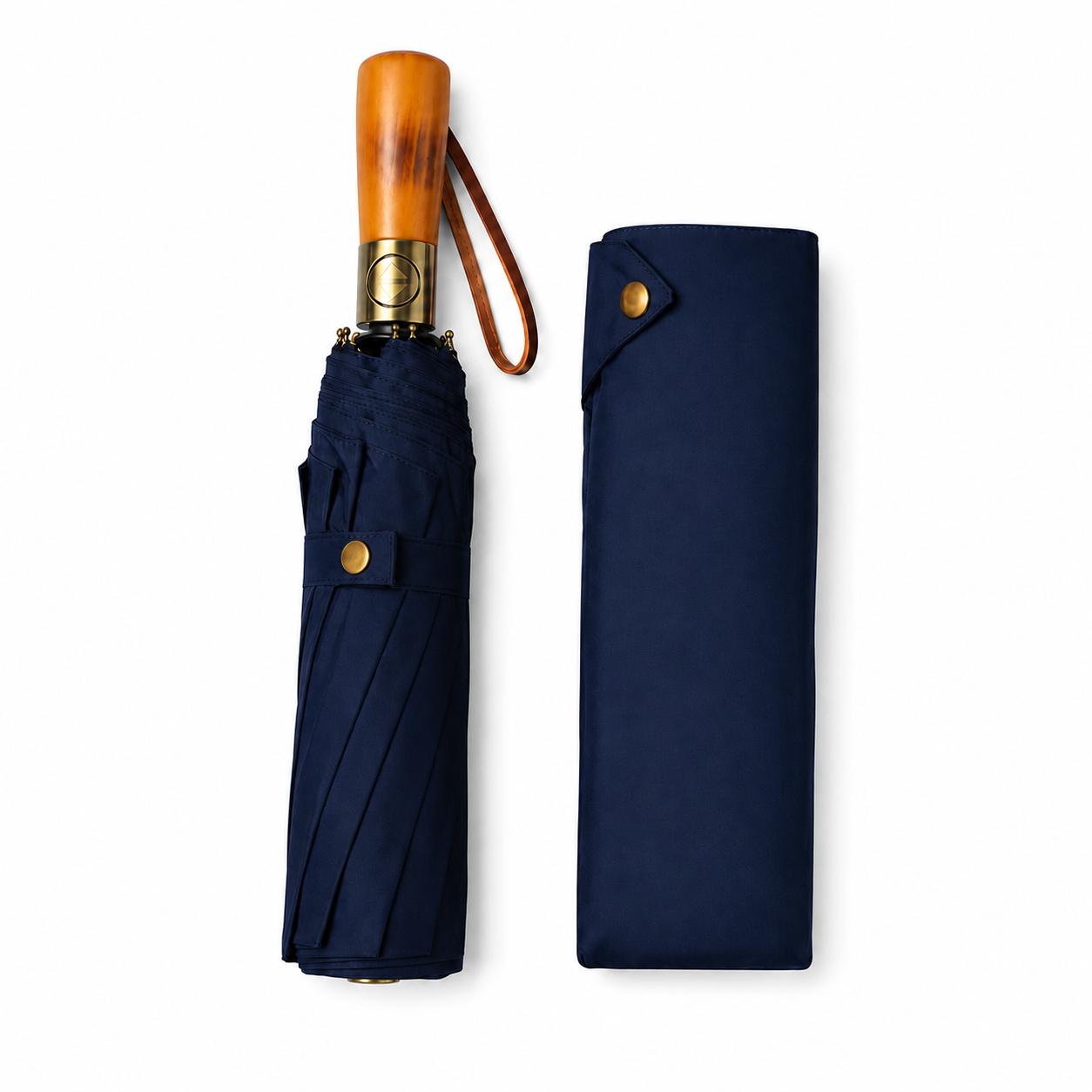 automatic open close three fold windproof umbrella with pouch