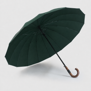 Custom 54 inch 8K straight umbrella with solid wood hook handle for B2B custom logo orders