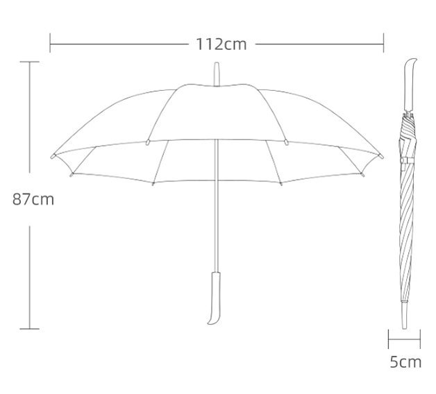 46-inch 8-rib Maserati promotional umbrella size guide