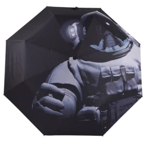 Astronaut illustration full-canopy digital print folding umbrella