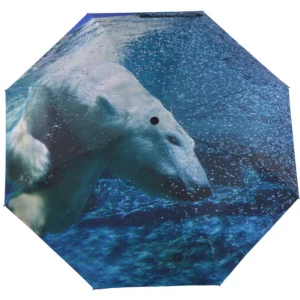 Shark ocean scene full-canopy digital print folding umbrella