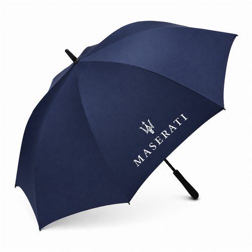 Custom Maserati logo printed on promotional umbrella canopy